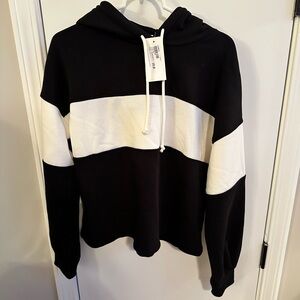 NWT Women’s Z Supply Black and White Colorblock Hoodie
